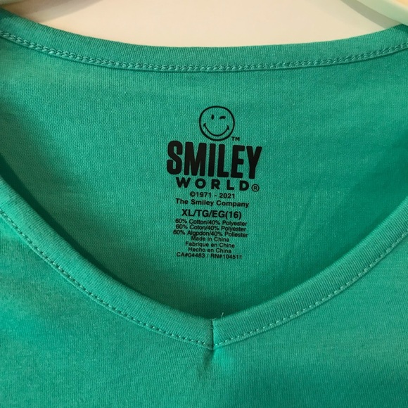 New XL 16 T-shirt “Choose Happy”, Teal green, Cotton/Polyester - Picture 6 of 7